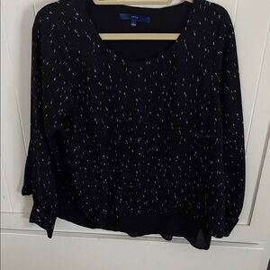 Apt. 9 Women's Black Blouse with Subtle White Patterns